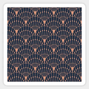 Art déco geometric dark blue pattern Sticker